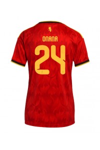Belgia Amadou Onana #24 Jalkapallovaatteet Naisten Kotipaita MM-kisat 2026 Lyhythihainen